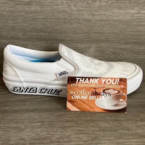 Vans x Santa Cruz Slip-On Pro Tie Dye White Women's New With Box NWB - Picture 4 of 10